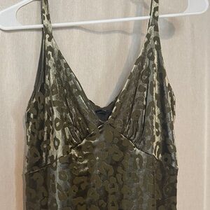 See You Monday Olive Leopard Print Maxi Dress